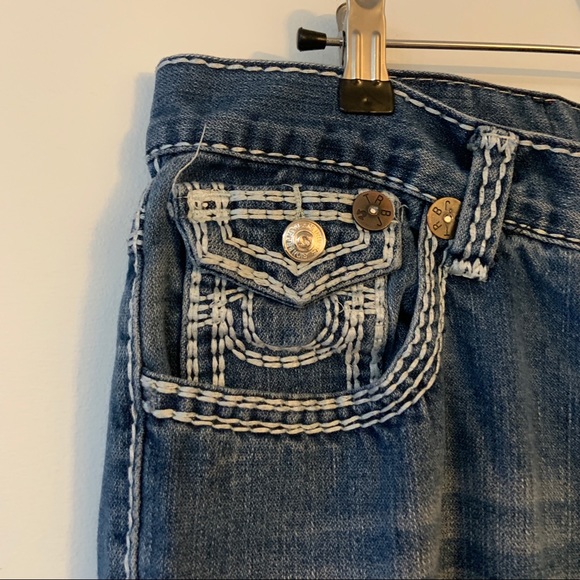 [SOLD] True Religion Mens Joey Blue Denim Super T Bootcut Jeans - Picture 2 of 14